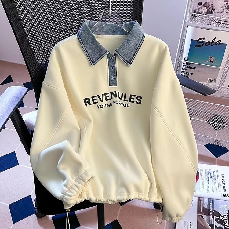 2024 polo collar sweater women autumn and winter tops